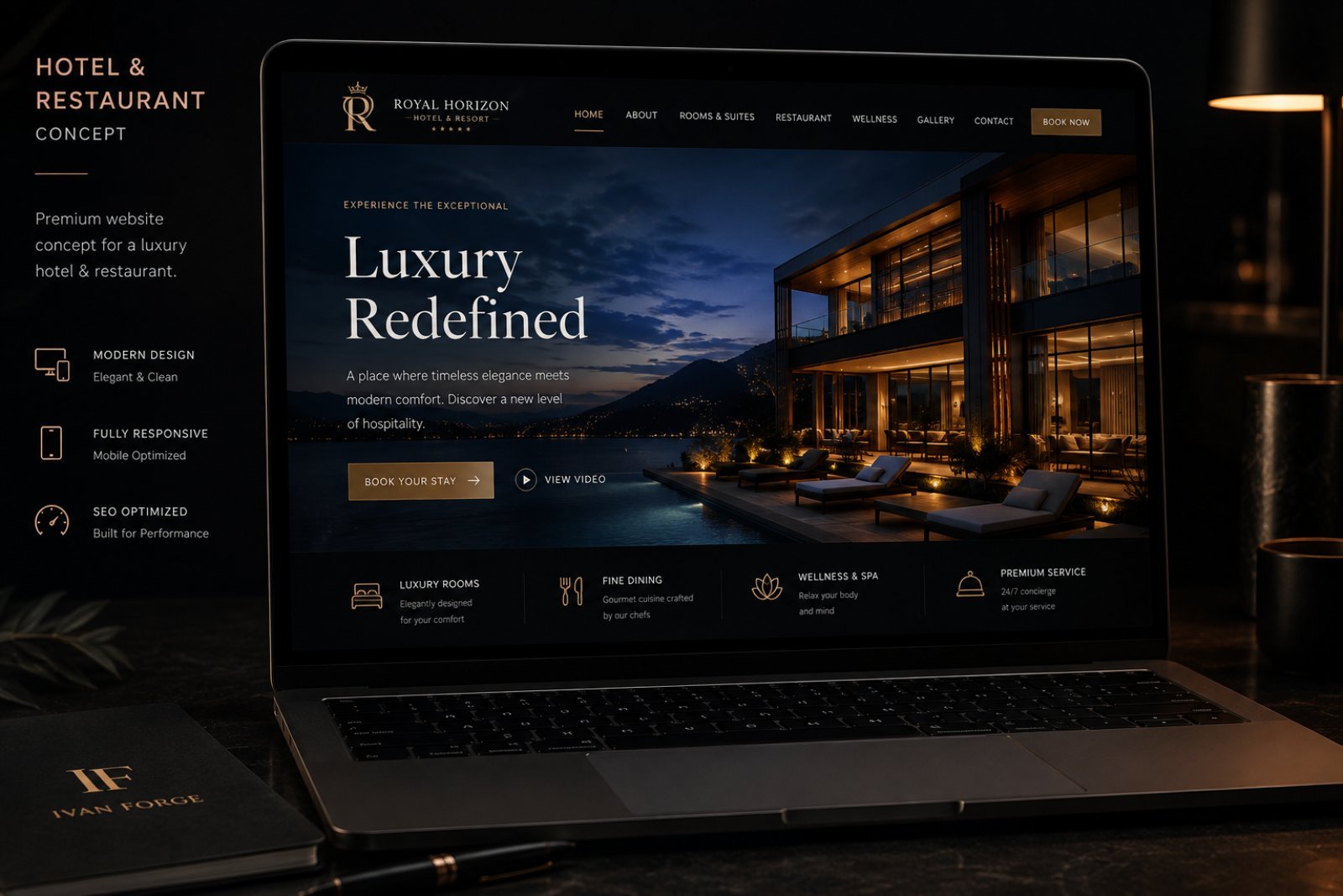 Restaurant Hotel web koncept